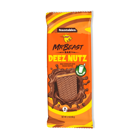 Feastables MrBeast Deez Nutz Peanut Butter Milk Chocolate Bar