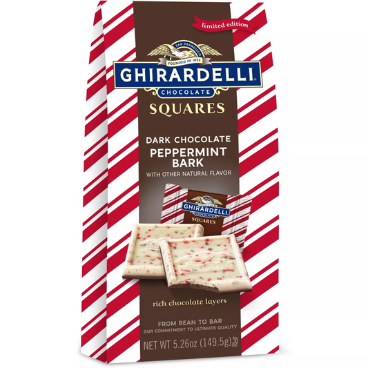 Ghirardelli Holiday Dark Chocolate Peppermint Bark Chocolate Squares