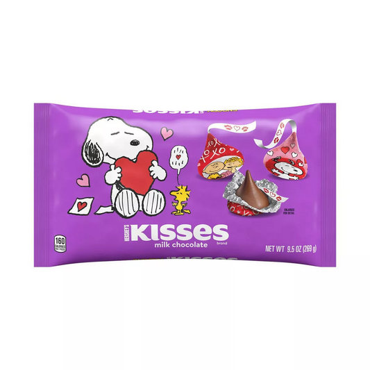 Hershey's Valentine's Kisses Milk Chocolate Snoopy &amp; Friends Foils