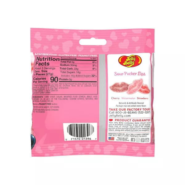 Jelly Belly Valentine's Sour Pucker Lips Bag