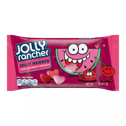Jolly Rancher Valentine's Cherry Strawberry and Watermelon Jelly Hearts
