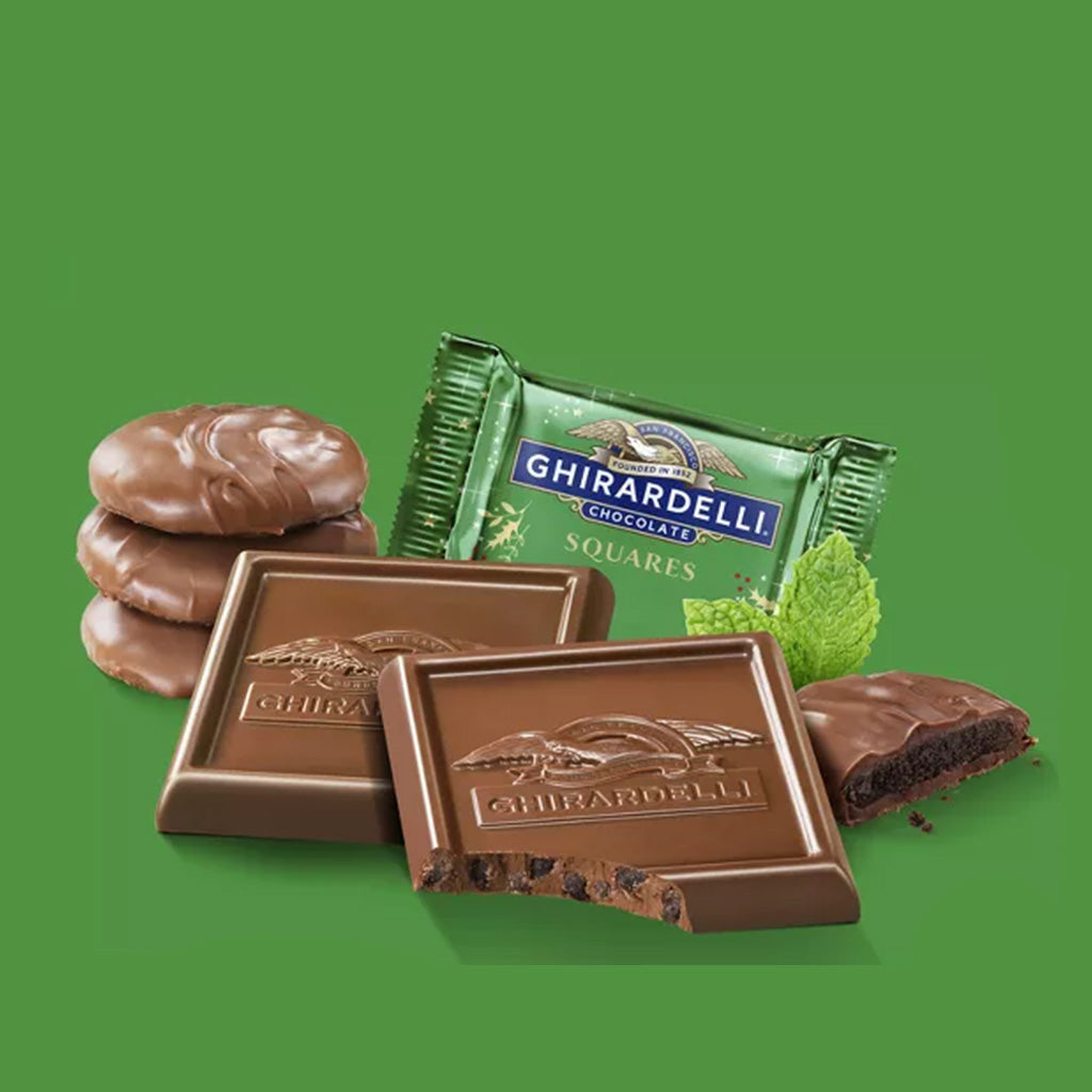 Ghirardelli Christmas Milk Chocolate Mint Cookie Squares Bag