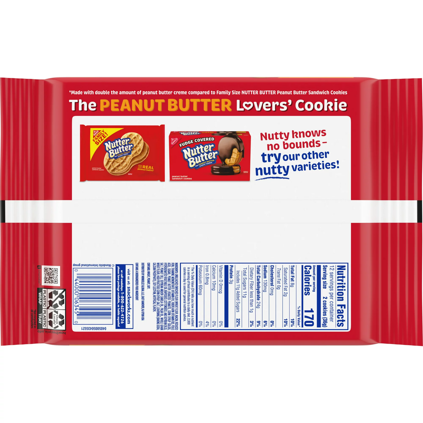 Nutter Butter Double Nutty Peanut Butter Sandwich Cookies