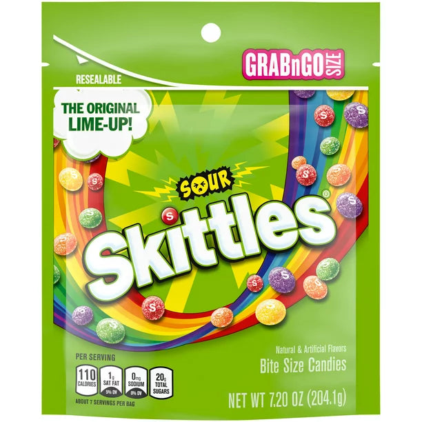 Skittles Sour Candy, Gummy Candy Grab N Go