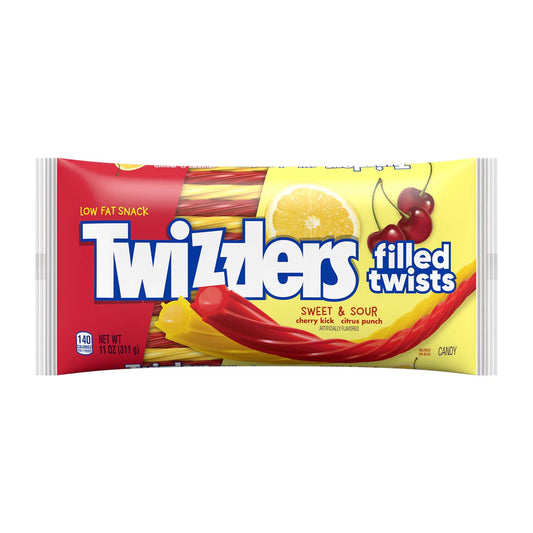 Twizzlers FILLED TWISTS Cherry &amp; Citrus Flavored Sweet &amp; Sour Chewy Candy