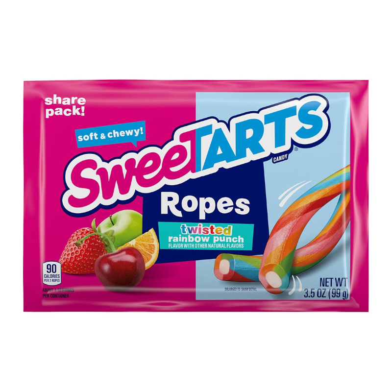 SweetTarts Twisted Rainbow Punch Ropes Candy Bag